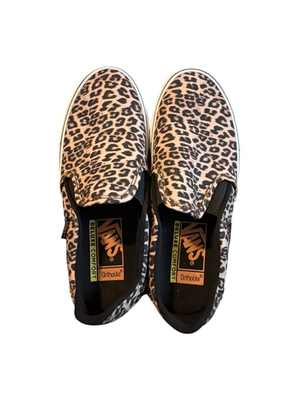 Vans Deluxe Comfort Asher Slip-On Leopard Cheetah Print Sneakers Size 7